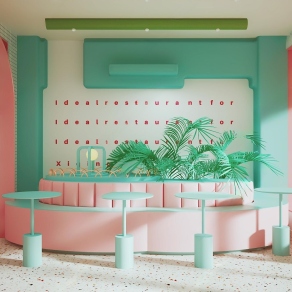 现代甜美风甜品店3D模型下载